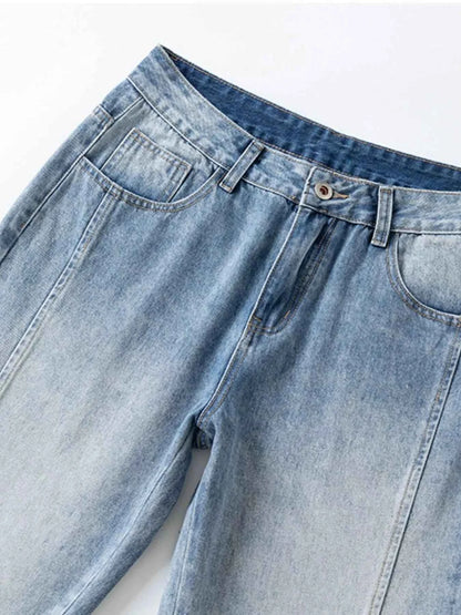 Men's Washed Wide Leg Jeans