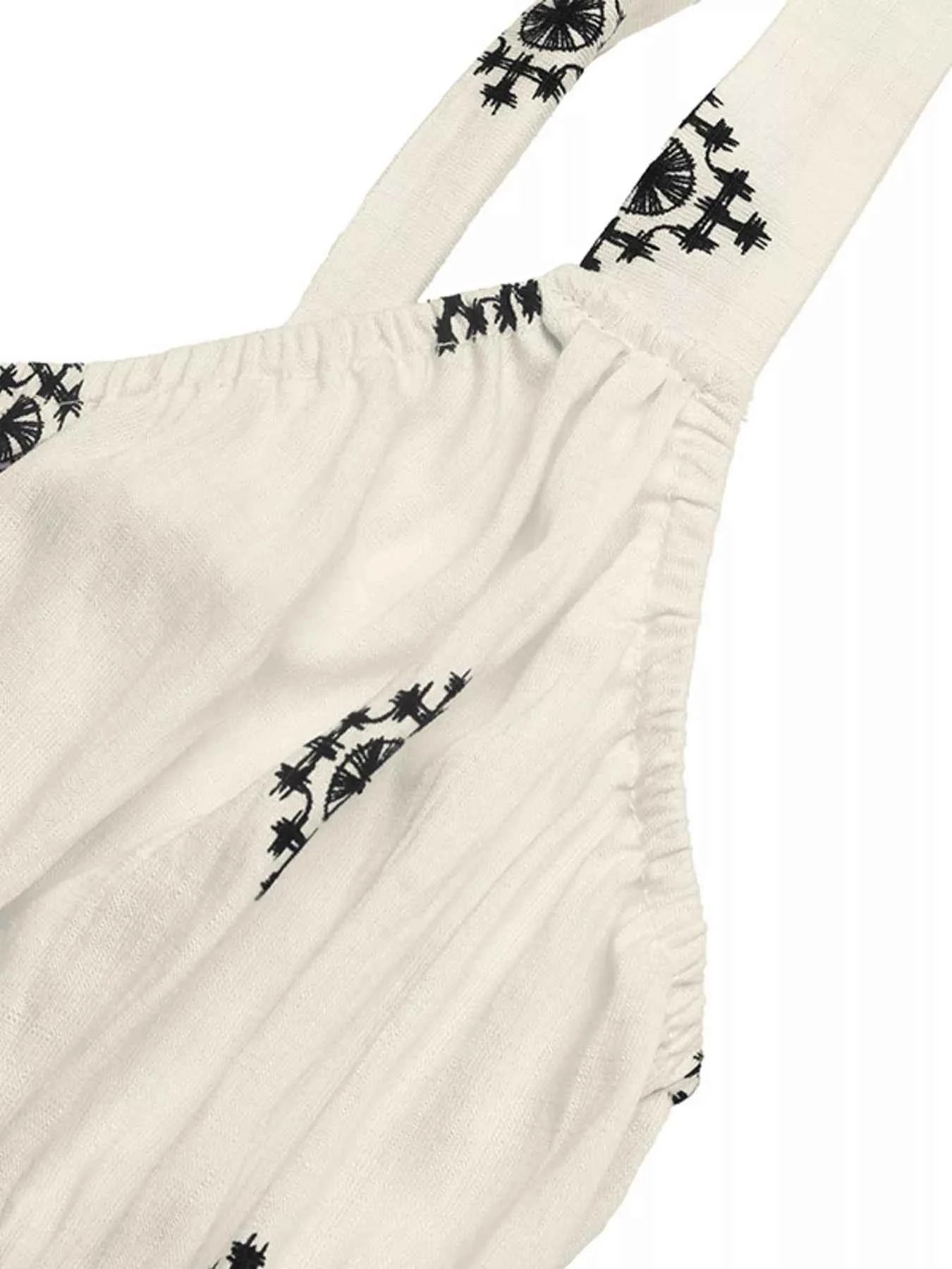 Printed Wide Strap Midi Dress