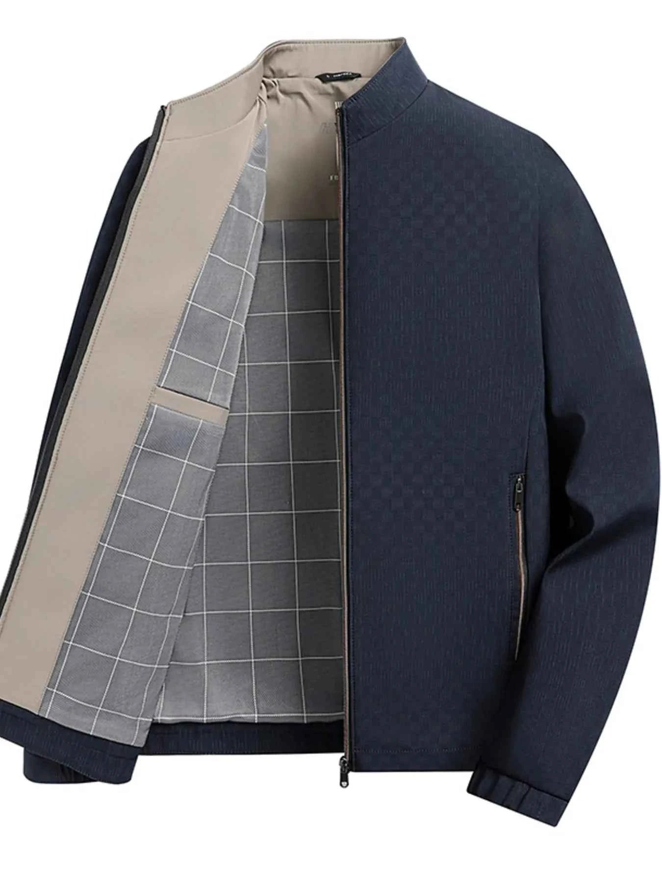 Men's Plus Size Zip Up Long Sleeve Jacket