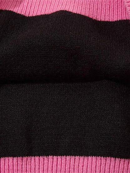 Men's Distressed Letter Round Neck Sweater