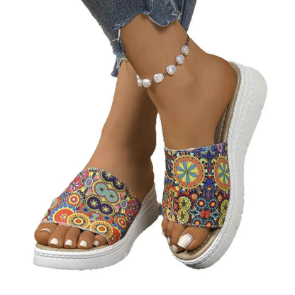 Bohemian Printed Platform Sandals