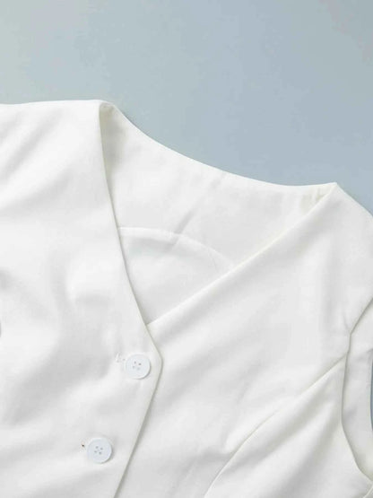 V-Neck Vest and Pants Two-Piece Blazer Set