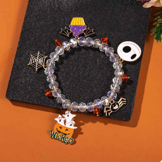 Halloween Beaded Charm Bracelet