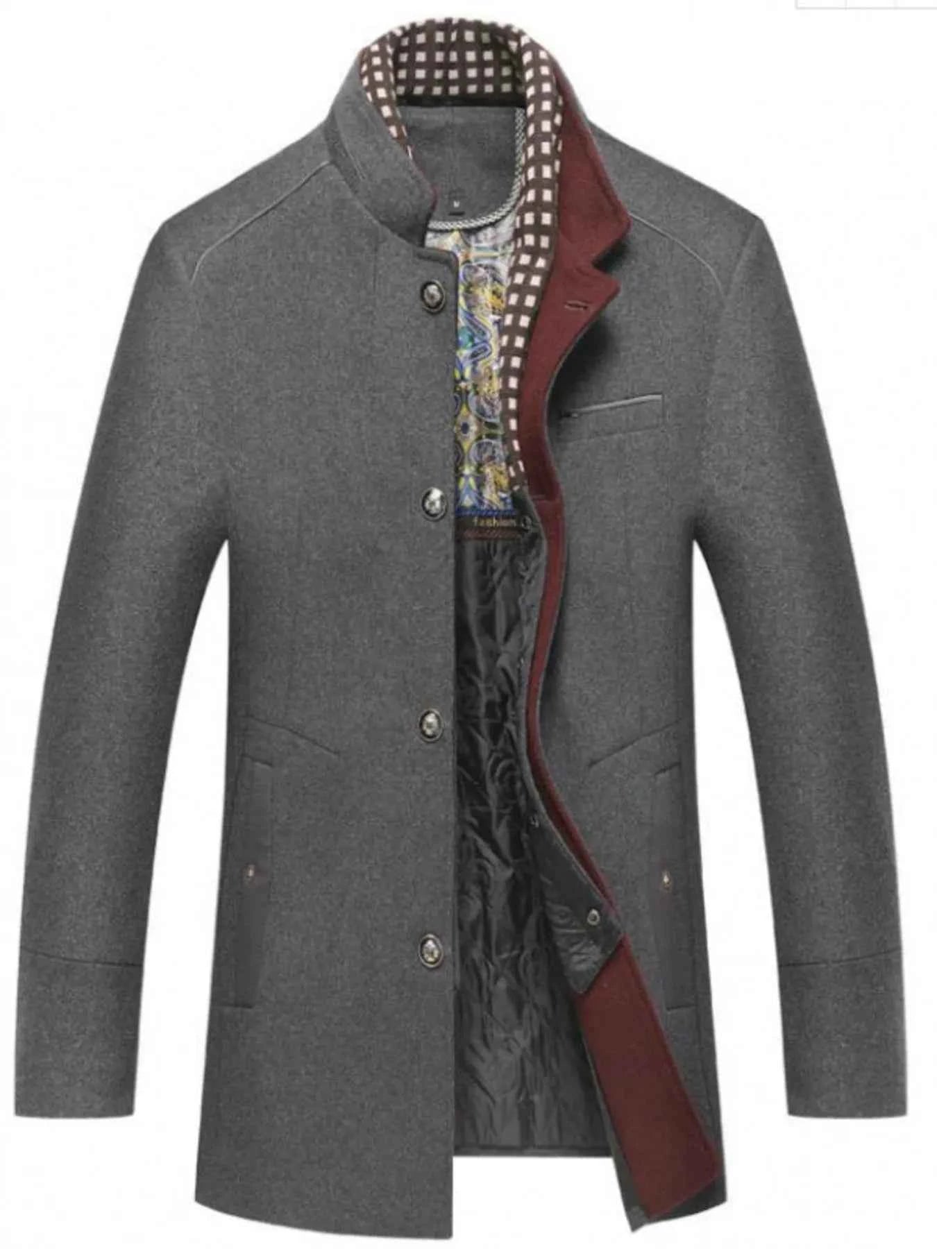 Men's Plus Size Quilted Inner Long Sleeve Coat