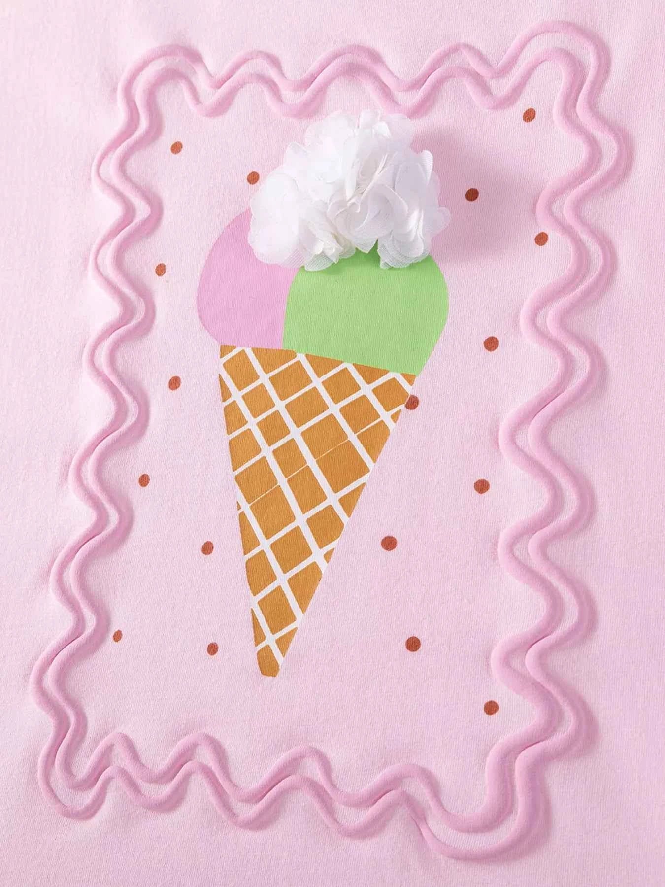 Children's Ice Cream Graphic Tee & Capri Leggings Set
