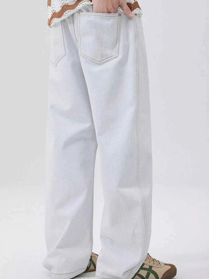 Men's Wash Wide Leg Jeans