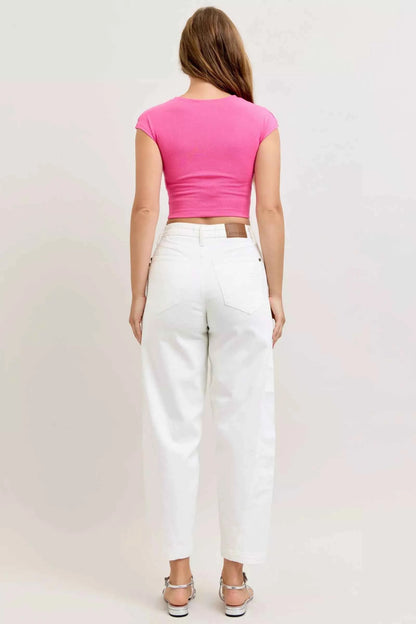 Judy Blue High-Waisted Rigid Magic Panel Barrel Jeans