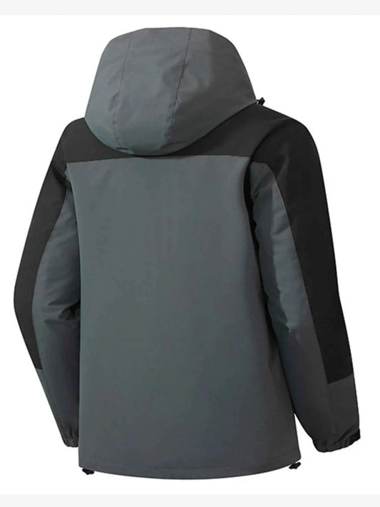 Men's Full Size Multi-Pocket Long Sleeve Hooded Jacket Plus Size