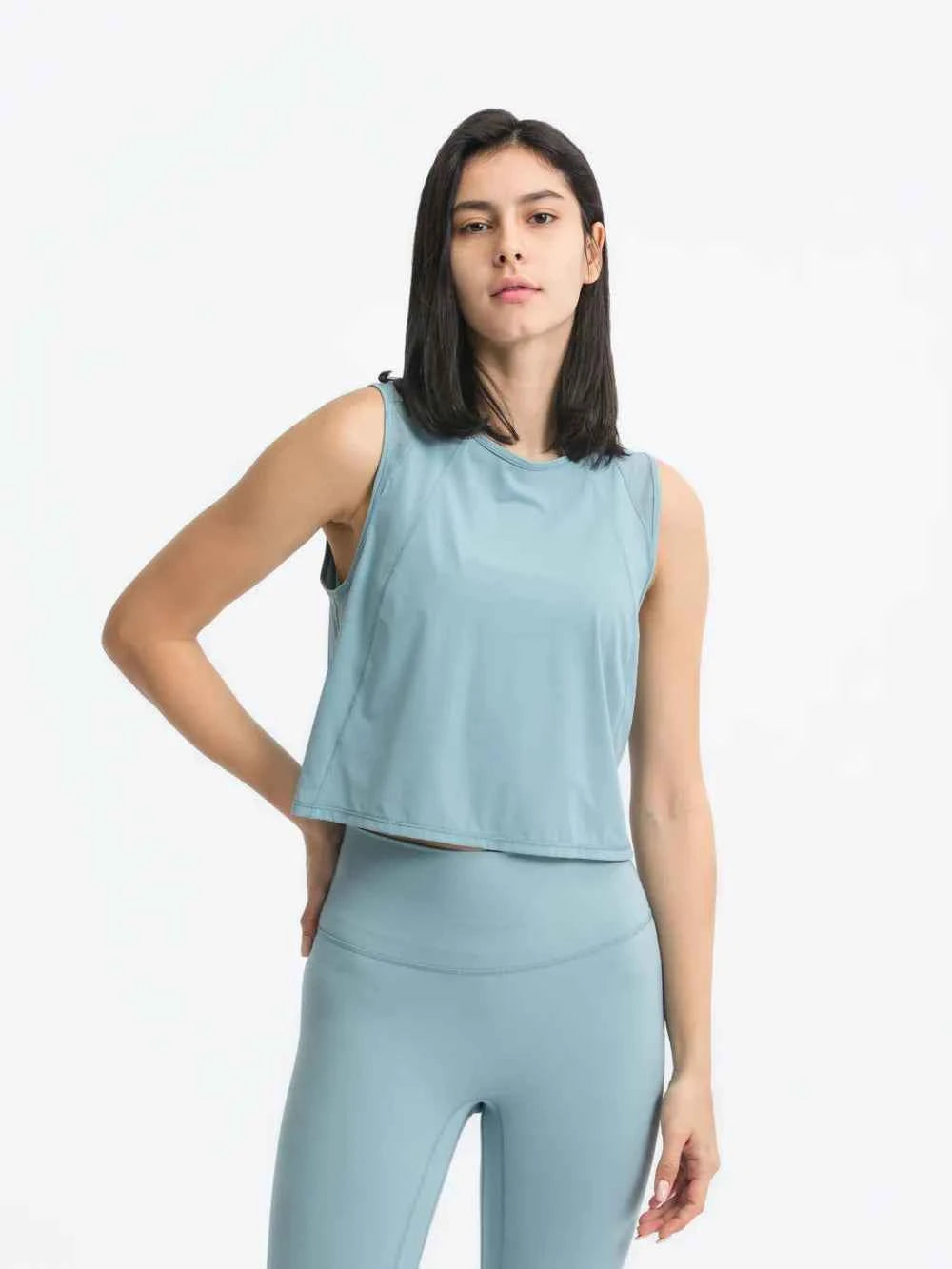 Millennia Round Neck Cropped Active Tank