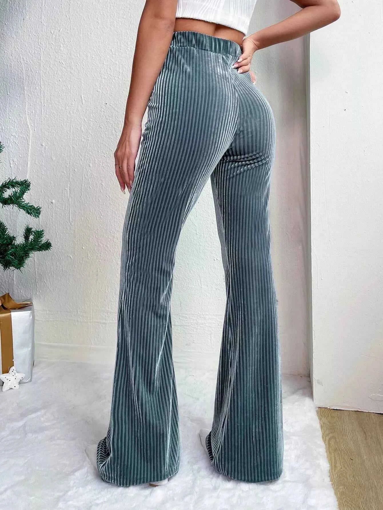 Corduroy High Waist Flare Pants
