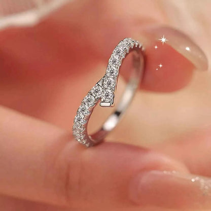 925 Sterling Silver Moissanite Geometric Ring