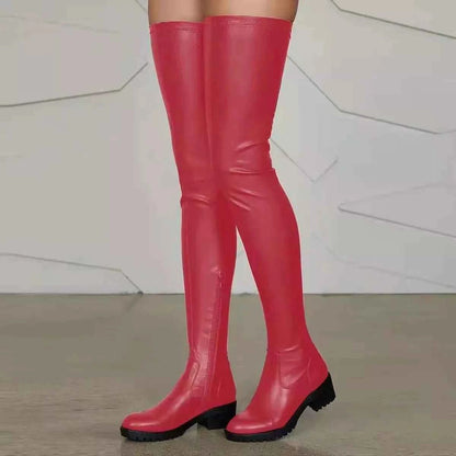 Over-the-Knee Block Heels Boots