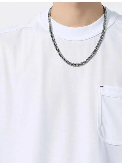 Men's Plus Size Round Neck Tank with Chest Pocket