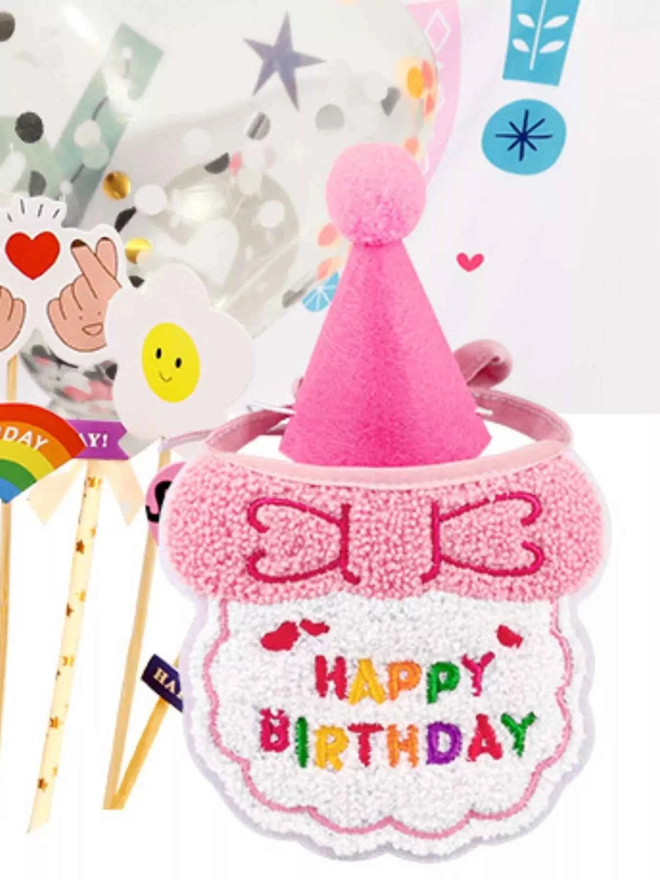 7 Piece Pet Birthday Hat & Scarf Set