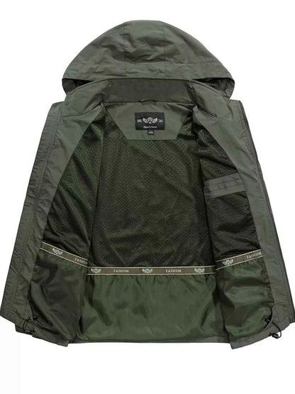 Men's Zip Up Long Sleeve Hooded Jacket