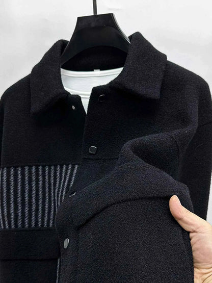 Men's Plus Size Button Up Long Sleeve Jacket