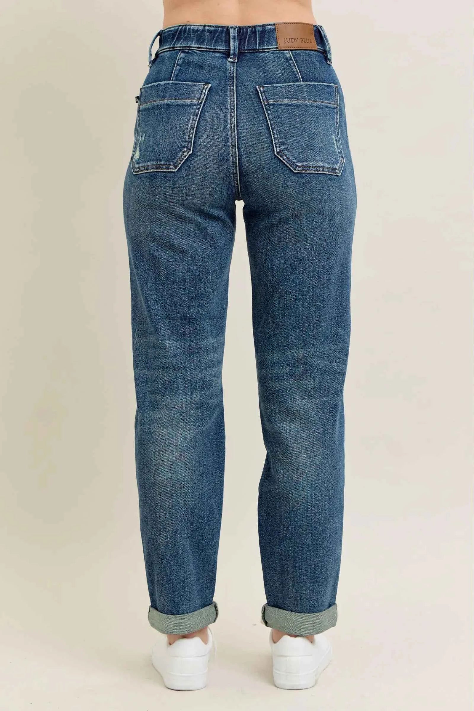 Judy Blue Full Size HW Vintage Wash Jeans w/ Drawstring Plus Size