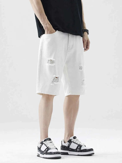 Men's Distressed Denim Shorts