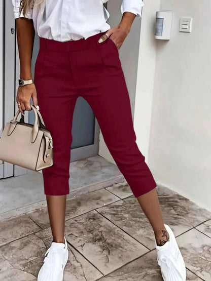 Pleated Detail Pants with Pockets