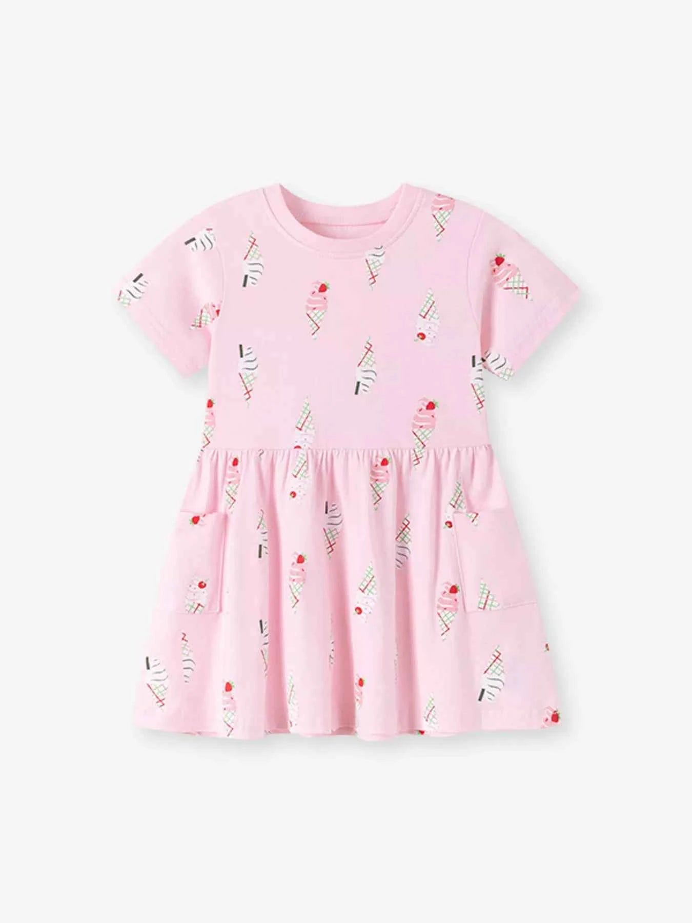 Children's Ice Cream Print Casual Dress