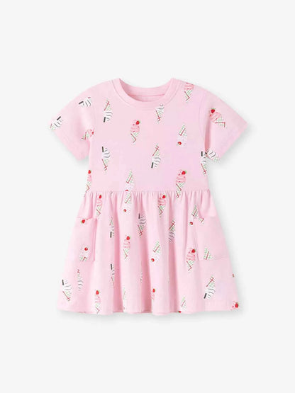 Children's Ice Cream Print Casual Dress