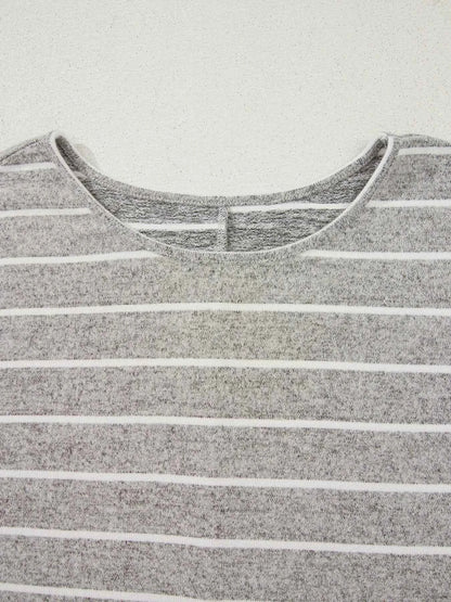 Stripe Dolman Sleeve Drop Shoulder Top