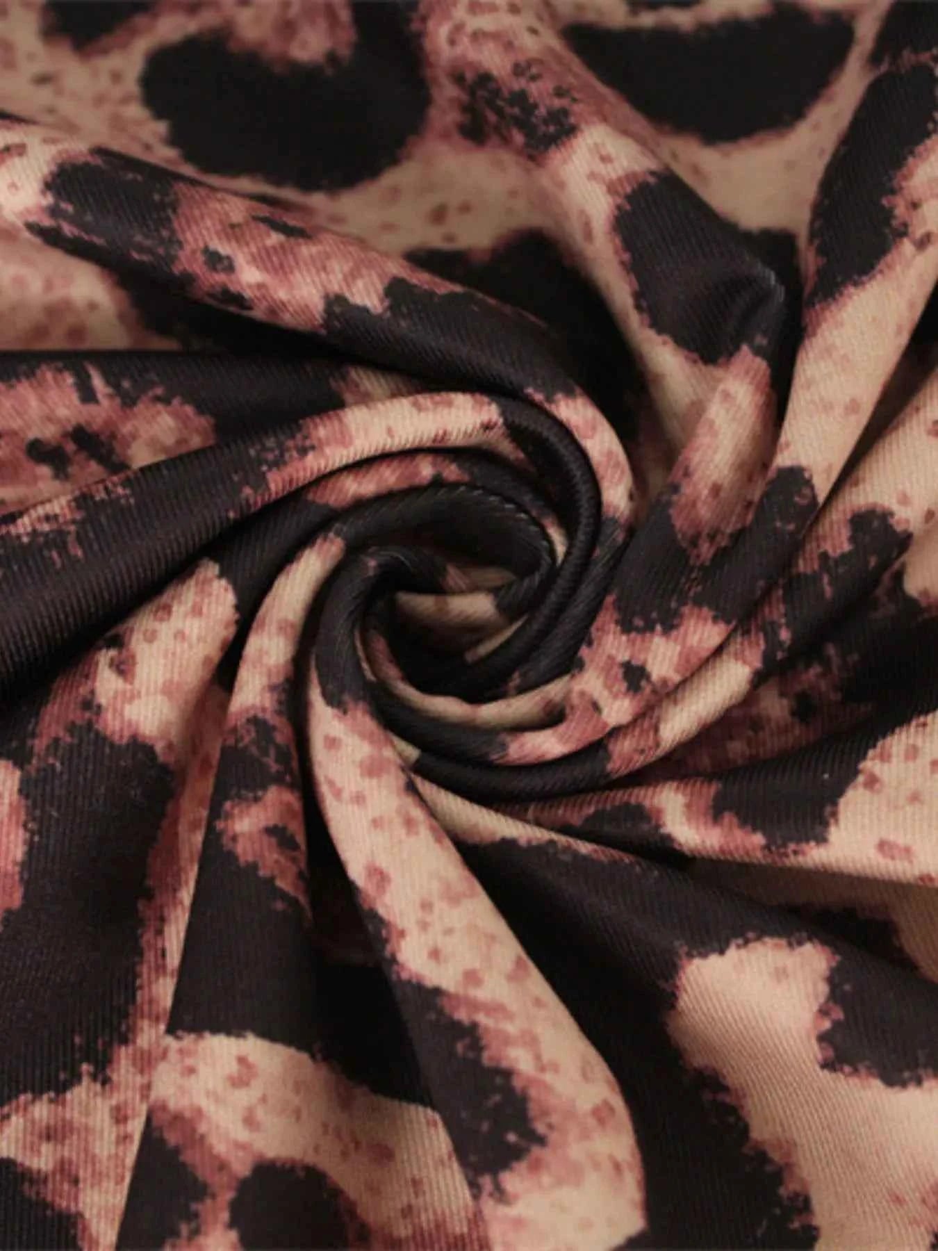 Leopard Print Bodycon Midi Dress