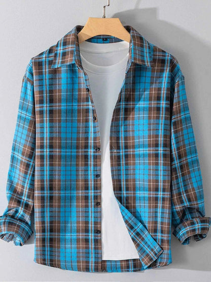 Men's Plus Size Button Up Long Sleeve Shirt