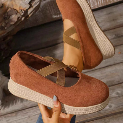 Crisscross Wedge Slip-Ons