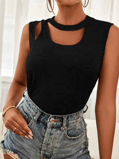 Cutout Sleeveless Tank Top