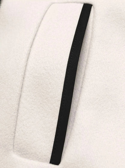 Contrast Trim Double-Breasted Jacket