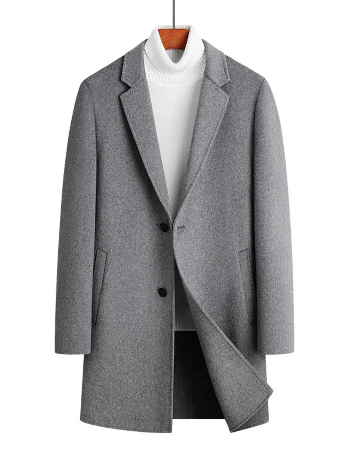 Men's Plus Size Button Up Long Sleeve Coat