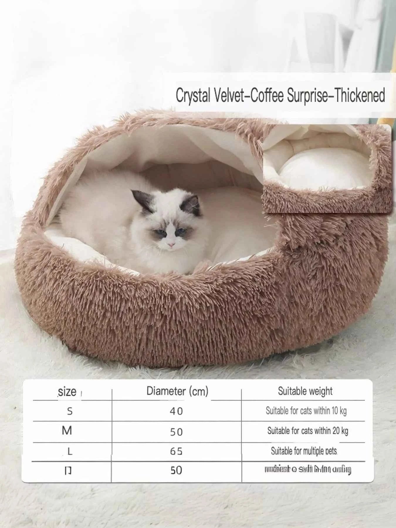 Round Plush Calming Pet Nest