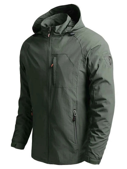 Men's Plus Size Tactical Hooded Softshell Jacket