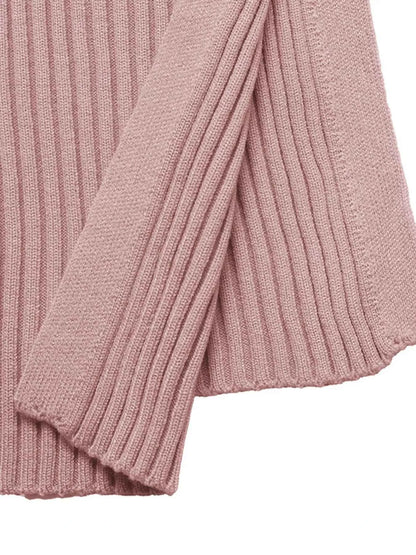 Ribbed Knit Square Neck Bodycon Sweater Dress