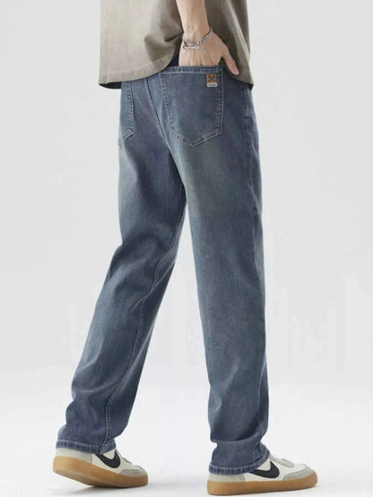 Men's Wide Leg Jeans with Pockets