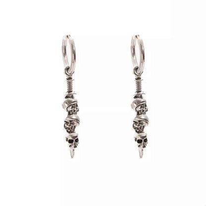 Halloween Skull Chain Drop Earrings
