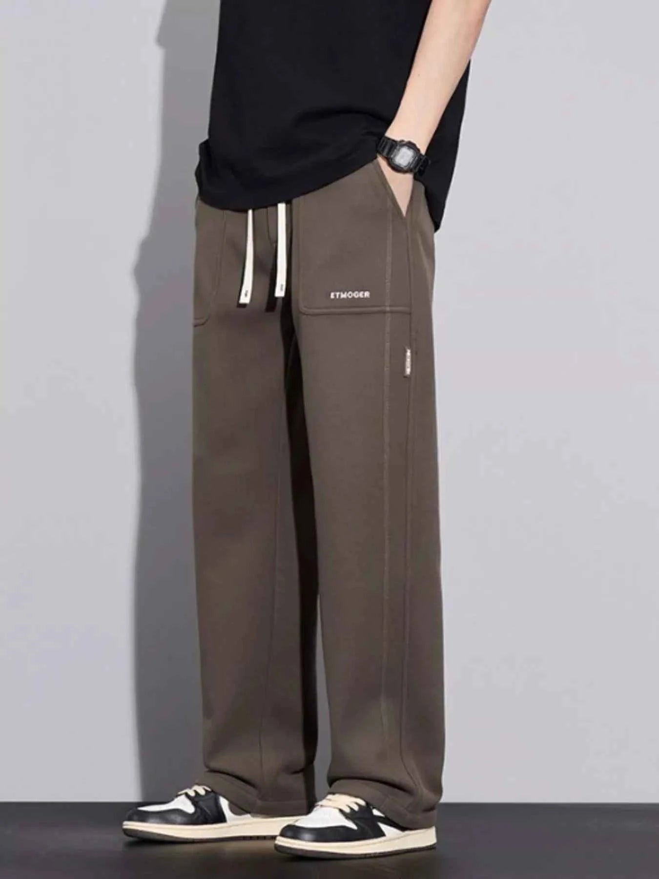 Men's Plus Size Casual Drawstring Wide-Leg Pants