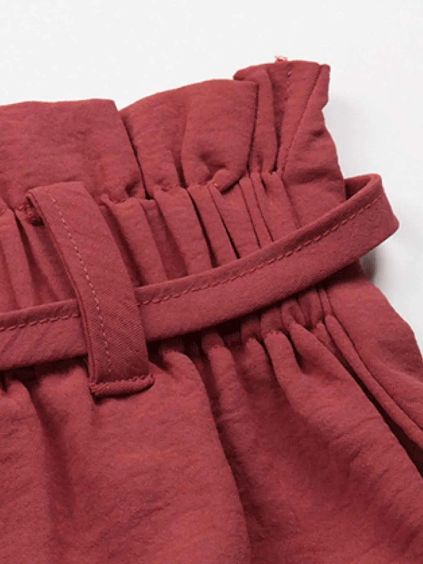 Tied Solid Color Shorts