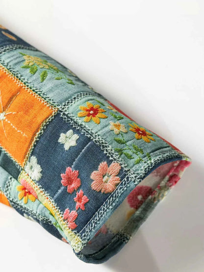 Floral Half Placket Notched Blouse