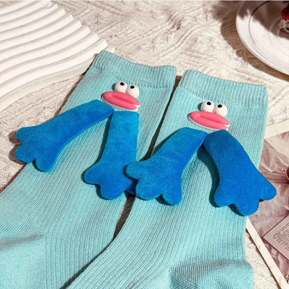 Cartoon Ribbed Knit Crew Socks