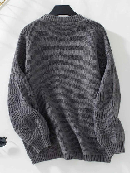 Textured Knit Open Front Cardigan