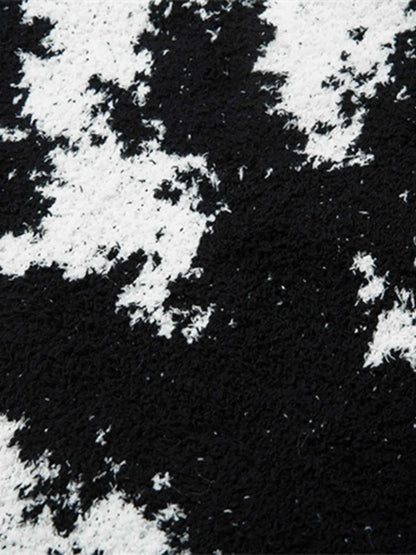 Men's Contrast Round Neck Long Sleeve Sweater