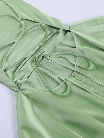 Backless Layered Ruffled Cami Dress