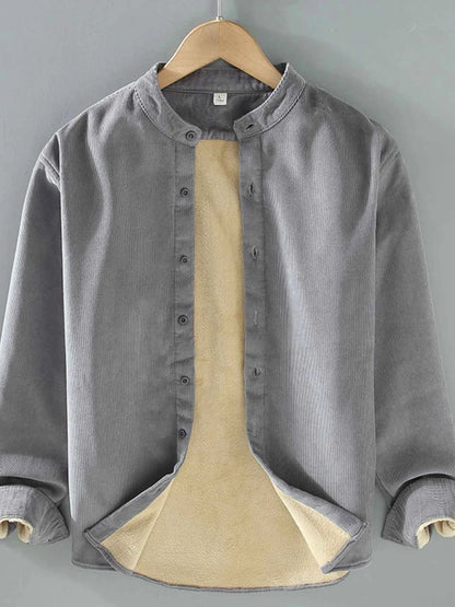 Men's Plus Size Button Up Long Sleeve Jacket