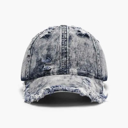 Distressed Cotton Adjustable Baseball Cap
