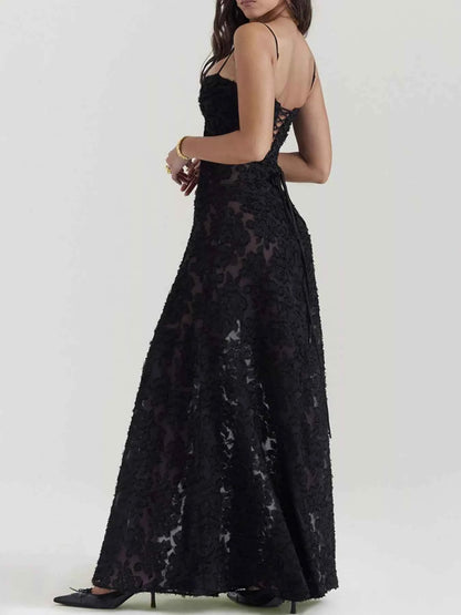 Lace Spaghetti Strap Maxi Dress