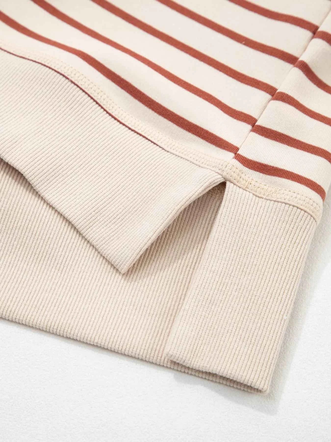 Striped Crew Neck Casual Sweatshirt