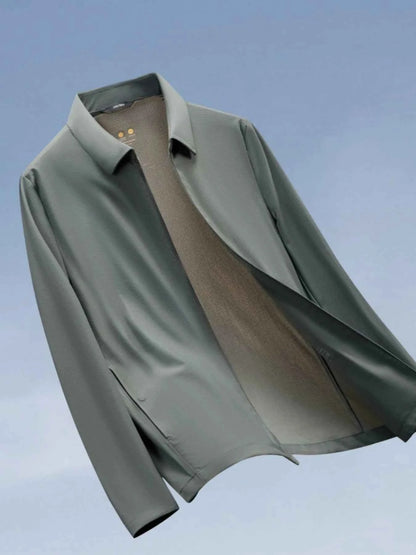 Men's Plus Size Zip Up Long Sleeve Jacket