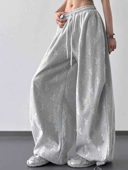 Wide Leg Casual Drawstring Pants